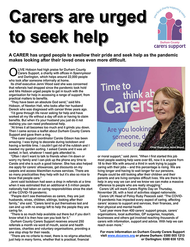 Carers urged to seek help