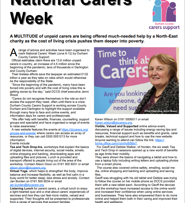 National Carers Week – June 2022